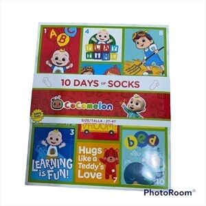 Cocomelon 10 Days of Socks NWT 2T-4T Kids Toddler Christmas